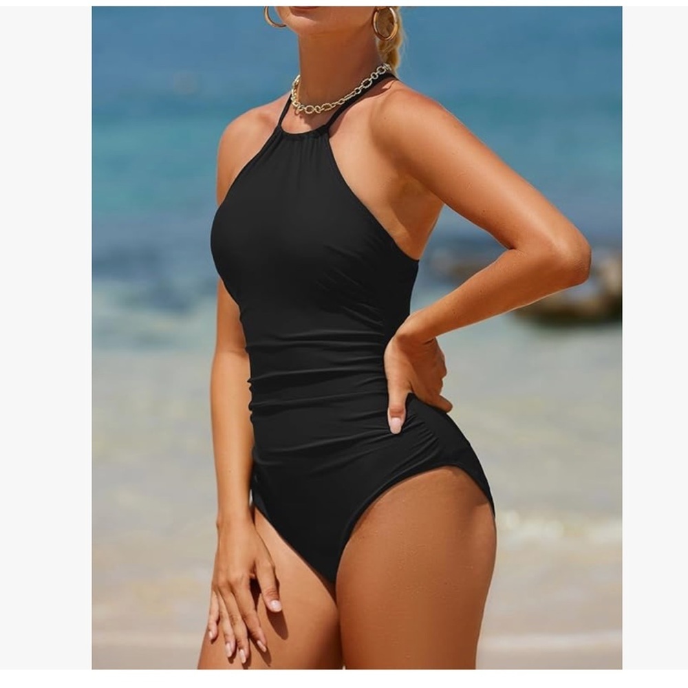 NWT Holipick Women High Neck One Piece Swimsuit Tummy Control Bathing Su…